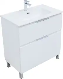 Тумба под раковину Aquanet Алвита New 80 напольная, белый матовый, 344134