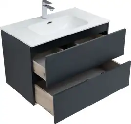 Тумба под раковину Aquanet Алвита New 80 2 ящика, антрацит 277515