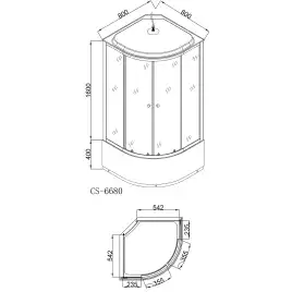 Душевая кабина Loranto 80х80 CS-6680G 80*80*215 с высоким поддоном