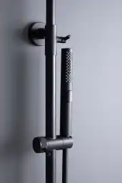 Душевая система Allen Brau Fantasy 5.11001-31 для душа без излива, термостатическая, с верхним душем, Черный матовый