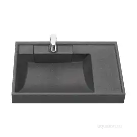 Раковина  Aquaton Рейн 80х50 1A72113KRW210  над стиральной машиной, из литьевого мрамора, Графит