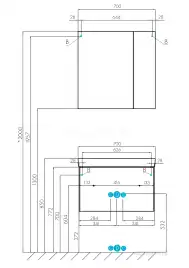 Тумба под раковину Aquaton Асти 70 1A263001AXD70 подвесная цвет, белый глянец / ясень шимо