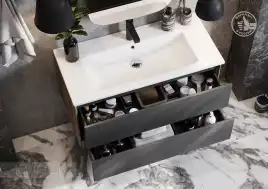 Тумба под раковину Aquaton Сохо 100 1A258201AJA00 подвесная цвет, дуб веллингтон / графит софт