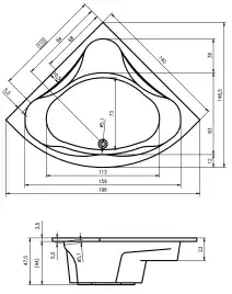 Акриловая ванна RIHO NEO 140х140 B076001005