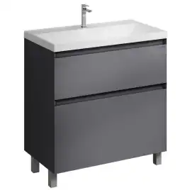 Тумба под раковину Grossman Меркадо 80 напольная, графит матовый (108075)