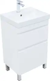 Тумба под раковину Aquanet Слим 50 напольная, белый сатин, 346041