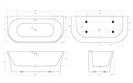Акриловая ванна BelBagno 170х75 BB711-1700-750, отдельностоящая, Белая глянцевая