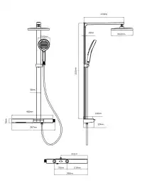 Душевая система  Vincea Aspire VSFS-4AS1GM VSFS-4AS1GM для ванны с изливом, вороненая сталь