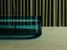 Прозрачная ванна ABBER Kristall 170х75 AT9708Aquamarin бирюзовая
