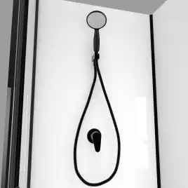 Душевая кабина Loranto 90х90 низкий поддон, прозрачное стекло, профиль Черный, CS-21801