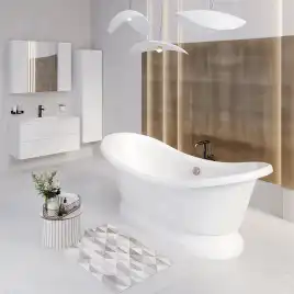 Ванна из литьевого мрамора  Aqua de Marco FIDJI 190х87 Белая 1190WFID