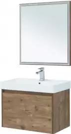 Зеркало Aquanet Nova Lite 75х80 249513 с подстветкой, сенсорный выключатель, Дерево темное