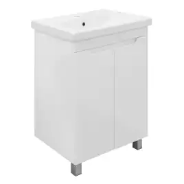 Тумба с раковиной Azario KANTRI 60Н CS00097249, напольная с раковиной Фостер 60, белая