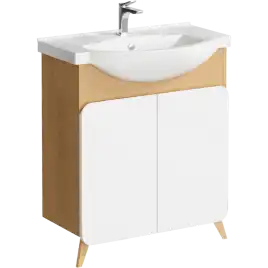 Тумба с раковиной напольная Aqwella Basic 70 см, BAS0107DZ, цвет Дуб золотой