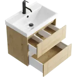 Тумба с раковиной подвесная Aqwella Astrid 60 см, AST0106DD, цвет Дуб Давос