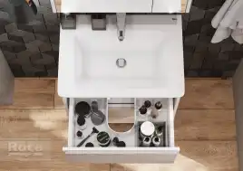 Тумбы под раковину Roca Ronda 60 ZRU9303002 подвесная, цвет, Белый матовый / Бетон