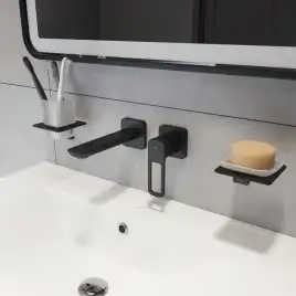 Смеситель для раковины IDDIS Slide SLIBL00i65 встраиваемый, с внутренней частью , Матовый черный