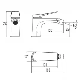 Смеситель для биде Lemark Bronx LM3708GM, однорычажный, цвет Графит брашированный