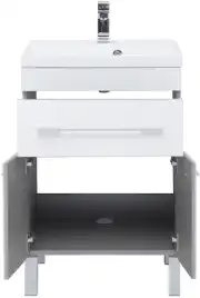 Тумба под раковину Aquanet Верона 58 белый (напольная 1 ящик 2 дверцы) 182507