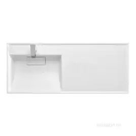 Раковина  Aquaton Лондри 120х50 L 1A72843KLH01L левая над стиральной машиной, из литьевого мрамора, Белая