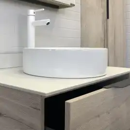 Тумба с умывальником Comforty Порто 75 Дуб дымчатый, 00-00009321