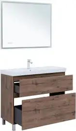 Тумба под раковину Aquanet Алвита New 100 напольная, дуб веллингтон табак, 344130