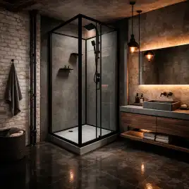 Душевая кабина Loranto 100х100 CS-3010TM/W-100R, низкий поддон, цвет профиля черный