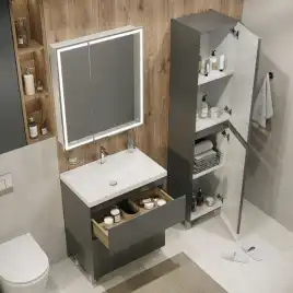 Тумба под раковину Grossman Меркадо 60 напольная, графит матовый (106071)