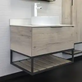 Тумба с умывальником Comforty Порто 75 Дуб дымчатый, 00-00009321