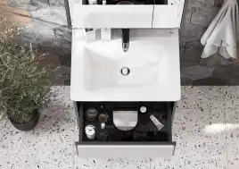 Тумбы под раковину Roca Ronda 60 ZRU9302963 подвесная, цвет, Белый глянец / Антрацит