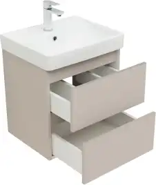 Тумба под раковину Aquanet Вега 2.0 50 бежевый, подвесная, 337940