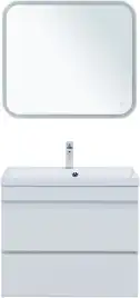 Тумба под раковину Aquanet Нота New 75 2 ящика, белый глянец 335418