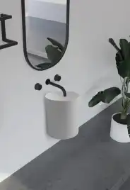 Раковина подвесная ABBER STEIN 42х42х50 AS2624, круглая, белая матовая