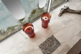 Раковина напольная ABBER KRISTALL 45х45х90 AT2701Opal-H, круглая, коричневая