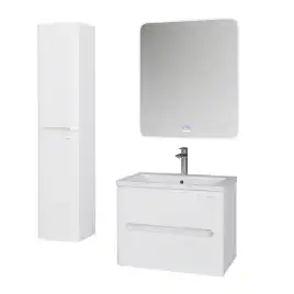 Тумба под раковину Grossman Адель-Норма 70 подвесная, белая глянцевая (107017)