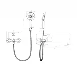 Смеситель для ванны Lemark Minima LM3851C, однорычажный, с длинным изливом, Хром