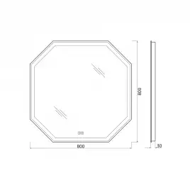 Зеркало BelBagno SPC-OTT 80х80 SPC-OTT-800-800-LED-TCH-WARM с подстветкой, сенсорный выключатель, с подогревом