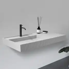 Раковина подвесная ABBER STEIN 120х48х12 AS2628, прямоугольная, белая матовая