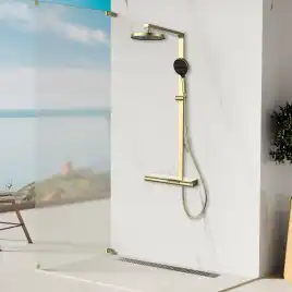 Душевая система  Vincea Aspire VSFS-4AS1BG VSFS-4AS1BG для ванны с изливом, брашированное золото