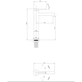 Смеситель для накладной раковины Abber Emotion AF8811G, однорычажный, высокий, Брашированное золото