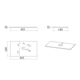 Тумба под раковину Grossman Кристалл 80 подвесная, графит матовый (108043)