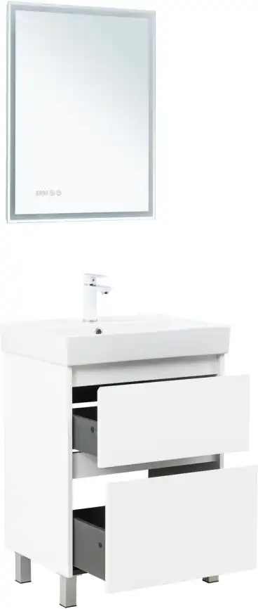 Тумба под раковину Aquanet Nova Lite 2.0 60 напольная, белый глянец, 346336 фото 6