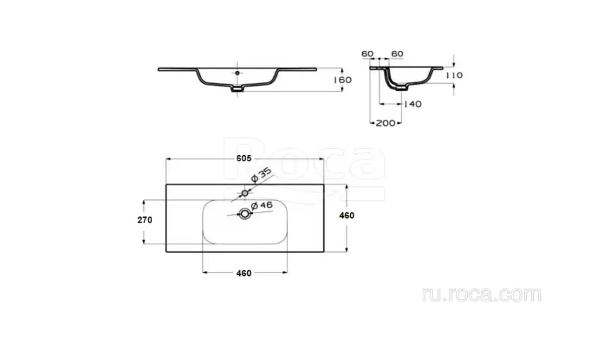 Раковина Roca Victoria-N Unik 60х46 32799E000 фото 4