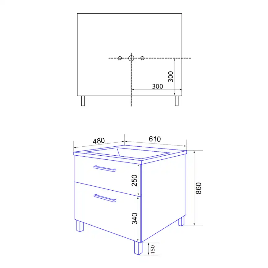 Тумба с раковиной Azario Ника 60 CS00091368, напольная, Белая глянцевая фото 8