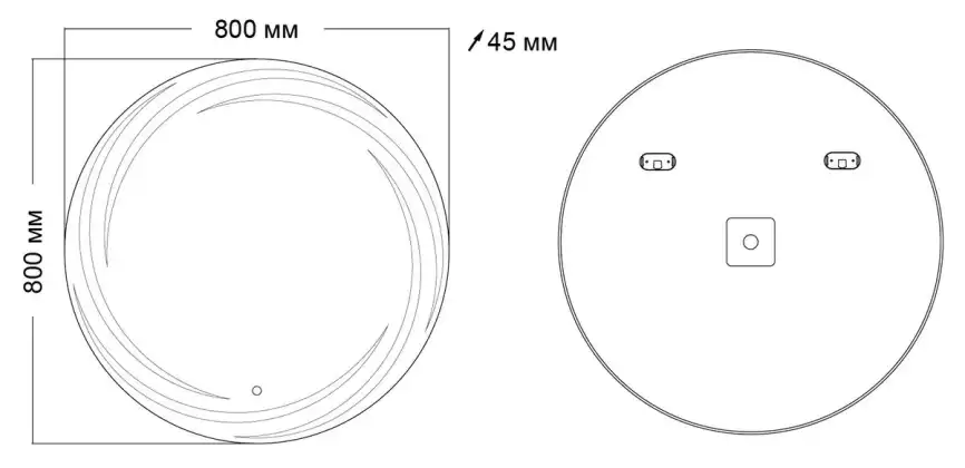 Зеркало Grossman Arma 80х80 158080 с подстветкой, сенсорный выключатель фото 2