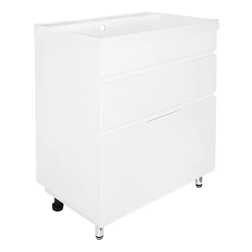 Тумба с раковиной Azario Эстима 70 CS00094594, напольная, Белая глянцевая фото 3