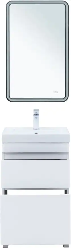 Тумба под раковину Aquanet Слим 50 напольная, белый сатин, 346041 фото 8