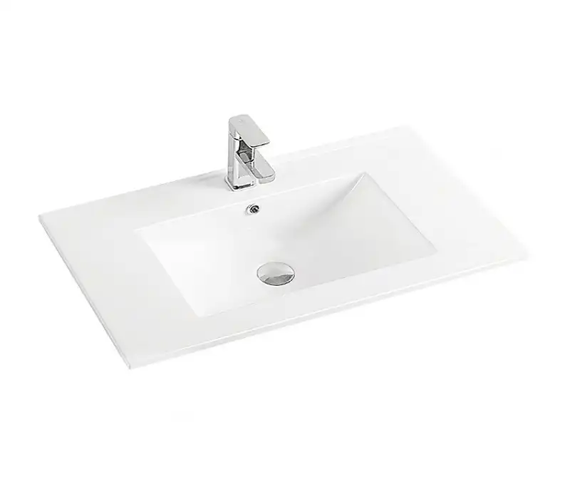 Умывальник CeramaLux 9075E 760х465х170 Полувстраиваемая цвет Белый фото 2