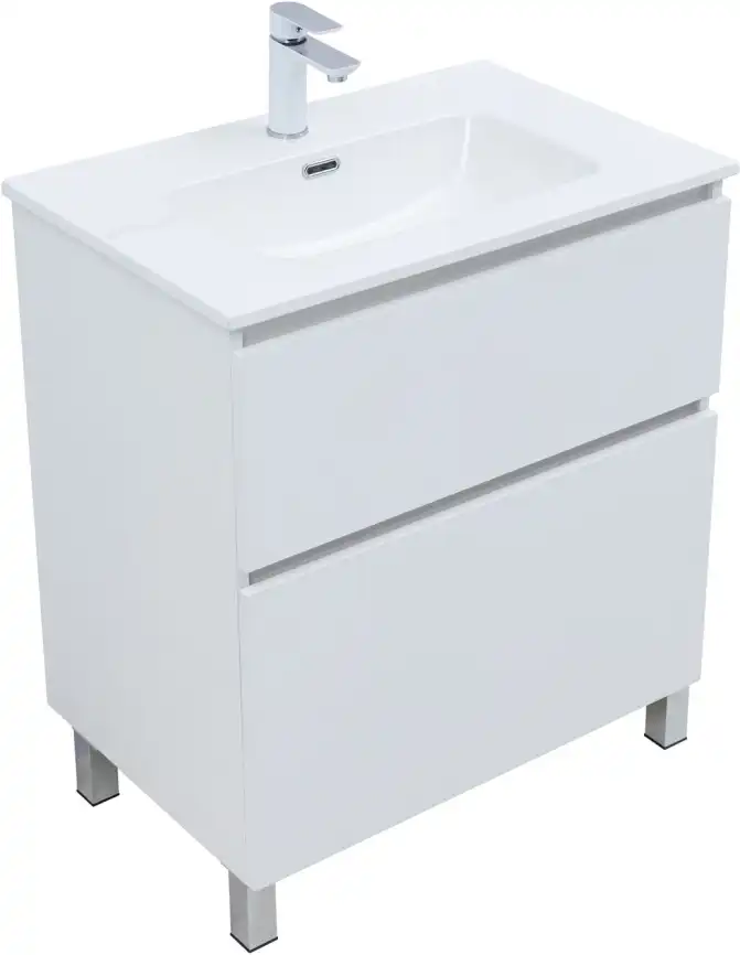 Тумба под раковину Aquanet Вега 70 напольная, белый глянец, 344122 фото 9