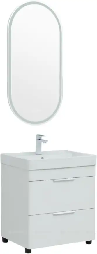 Тумба под раковину Aquanet Ирис new 60 белый глянец (2 ящика) 310152 фото 7